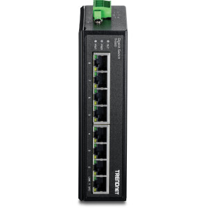 TRENDnet TI-G80 8-Port Ethernet Switch, 5 Gigabit ethernet ports, 16 Gbps switching capacity, DIN-rail/wall mount